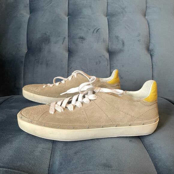 Rebecca Minkoff Michell Shoes Studded Taupe Leather Casual Sneakers U.S. Size 6 - Picture 4 of 10